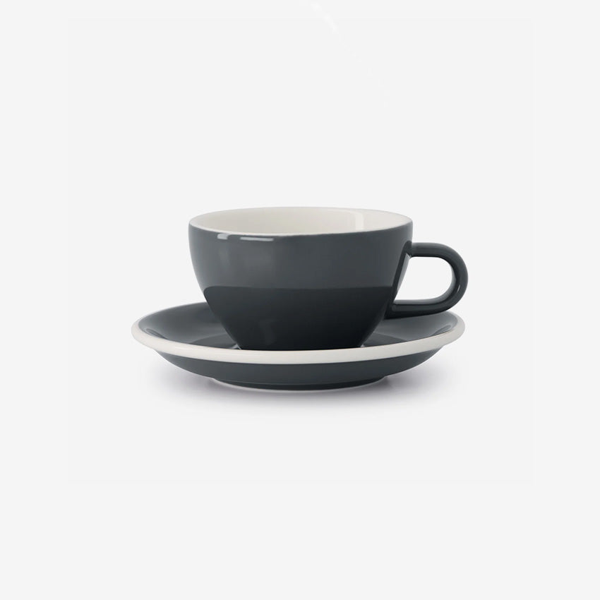 ACME | Tasse et soucoupe cappuccino classiques moyennes - Ensemble de 6