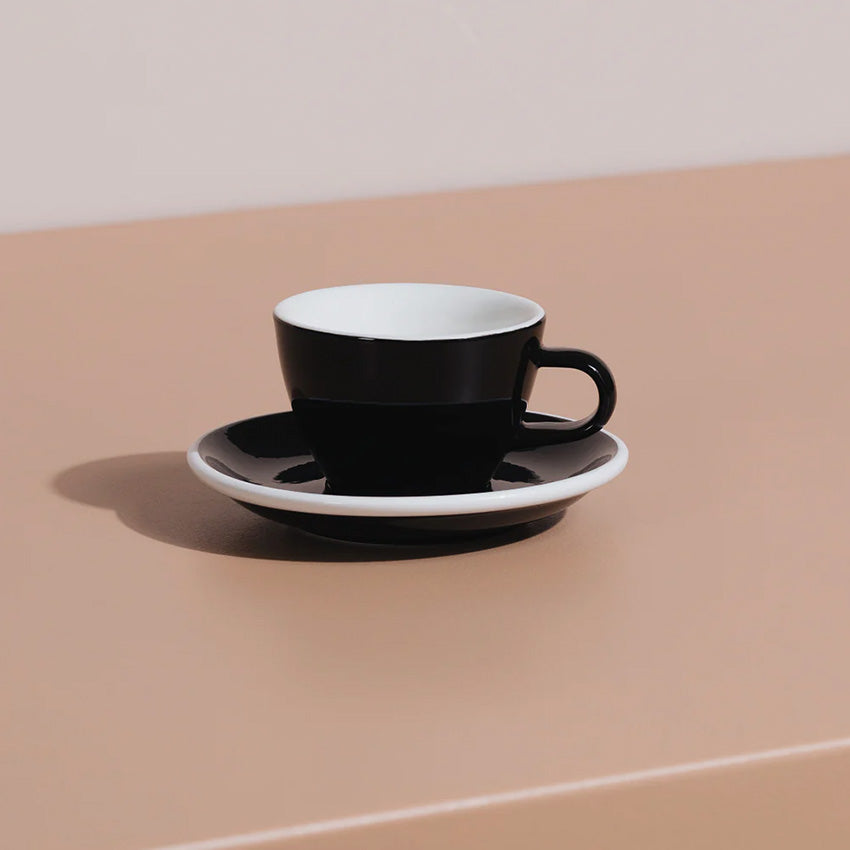 ACME | Tasse et soucoupe cappuccino classiques moyennes - Ensemble de 6