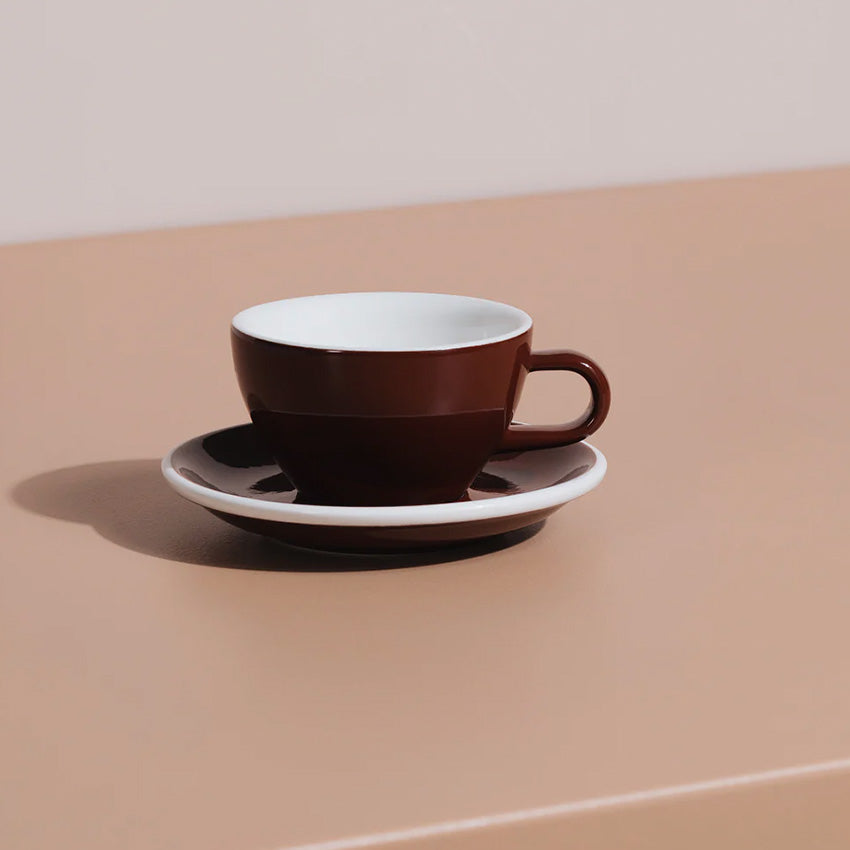 ACME | Tasse et soucoupe cappuccino classiques moyennes - Ensemble de 6