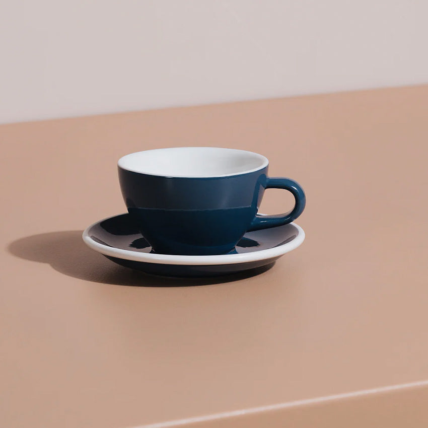 ACME | Tasse et soucoupe cappuccino classiques moyennes - Ensemble de 6