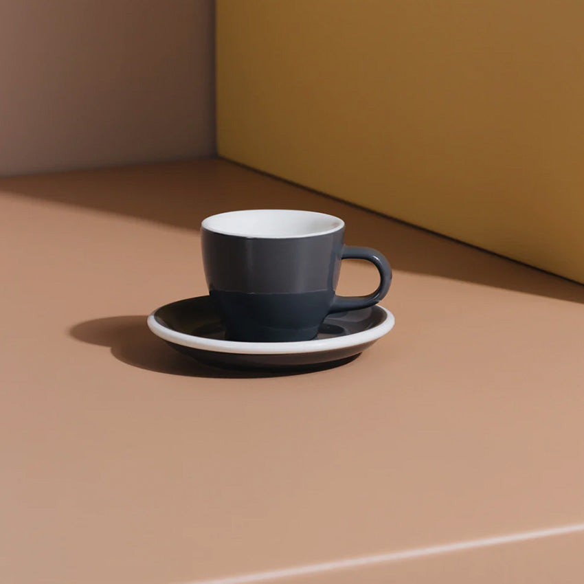 ACME | Mini tasse à café classique et soucoupe - Ensemble de 6