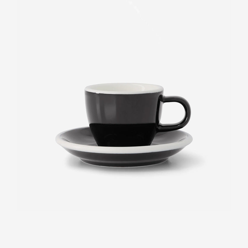 ACME | Mini tasse à café classique et soucoupe - Ensemble de 6