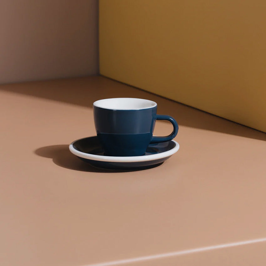 ACME | Mini tasse à café classique et soucoupe - Ensemble de 6
