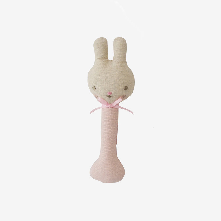 Alimrose | Linen Bunny Stick Rattle