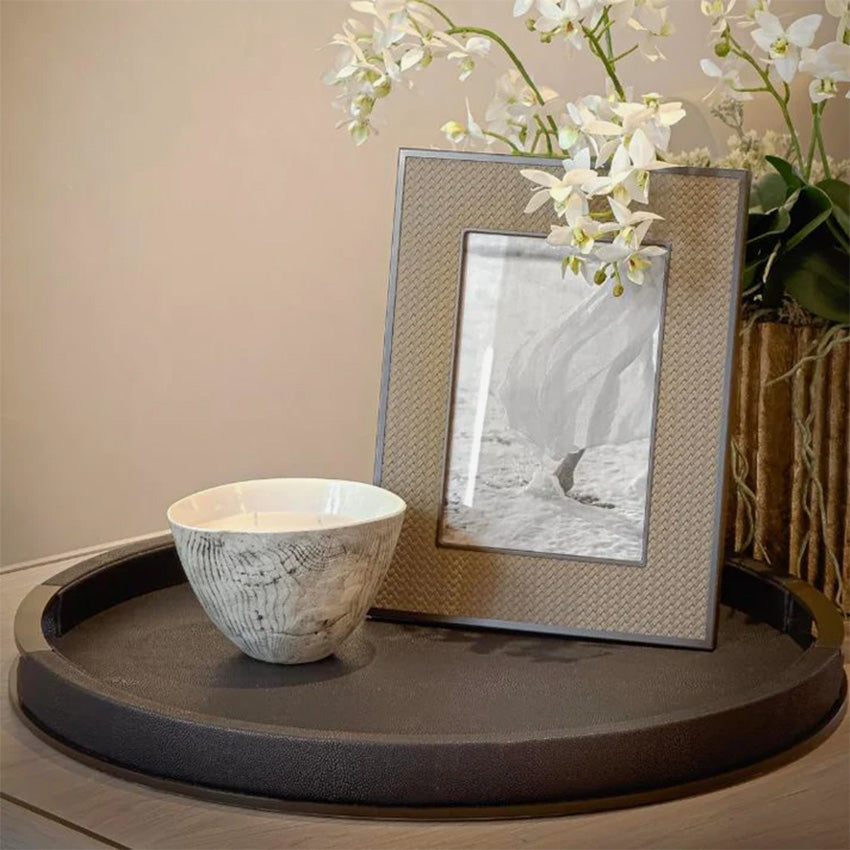 Addison Ross | Grand plateau rond faux galuchat