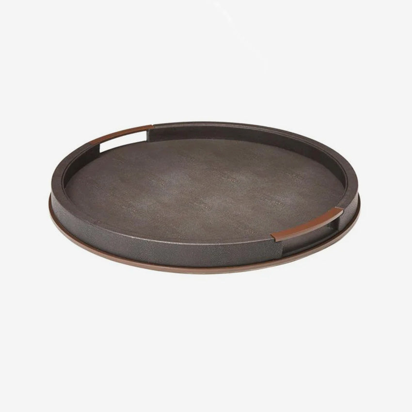 Addison Ross | Grand plateau rond faux galuchat