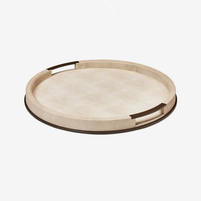 Addison Ross | Grand plateau rond faux galuchat