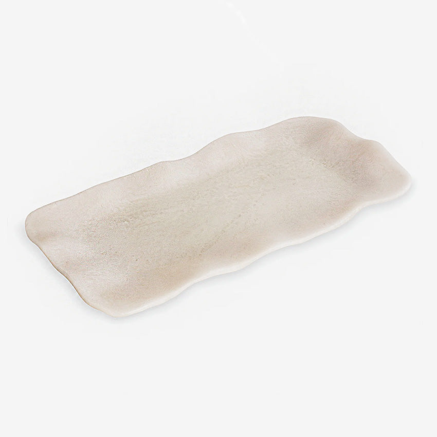 Beatriz Ball | Resin Alabaster Rectangle Tray - White Swirl