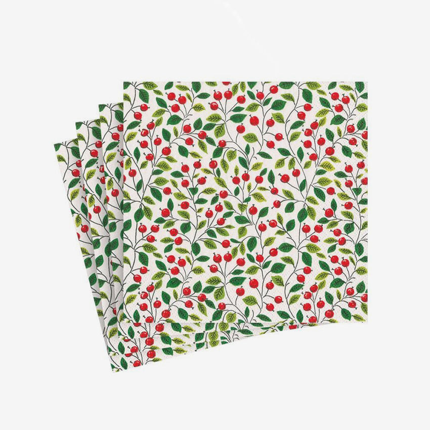Caspari | Serviette de table Berries and Leaves