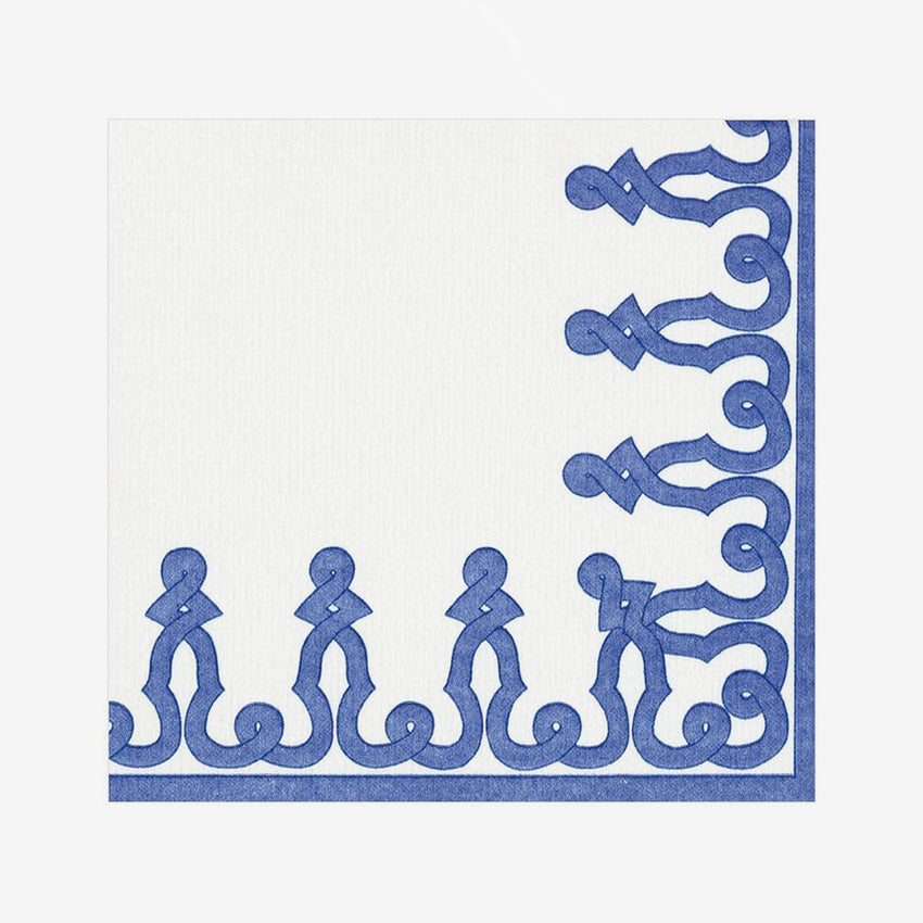 Caspari | Serviette de table Dessin Passementerie Riviera Bleu