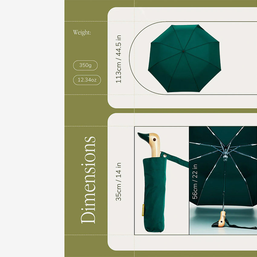 Duckhead | Compact Duck Umbrella - Forest Green