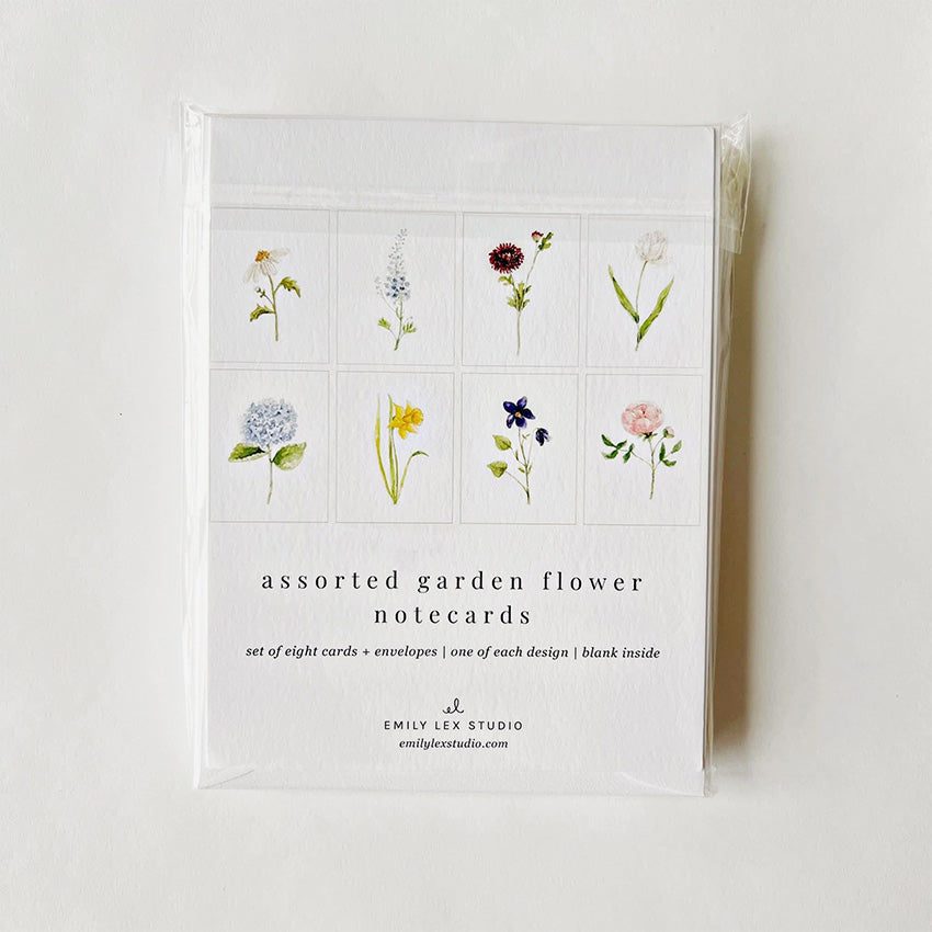 Emily Lex | Garden Flowers Assorted Notecards - Set of 8