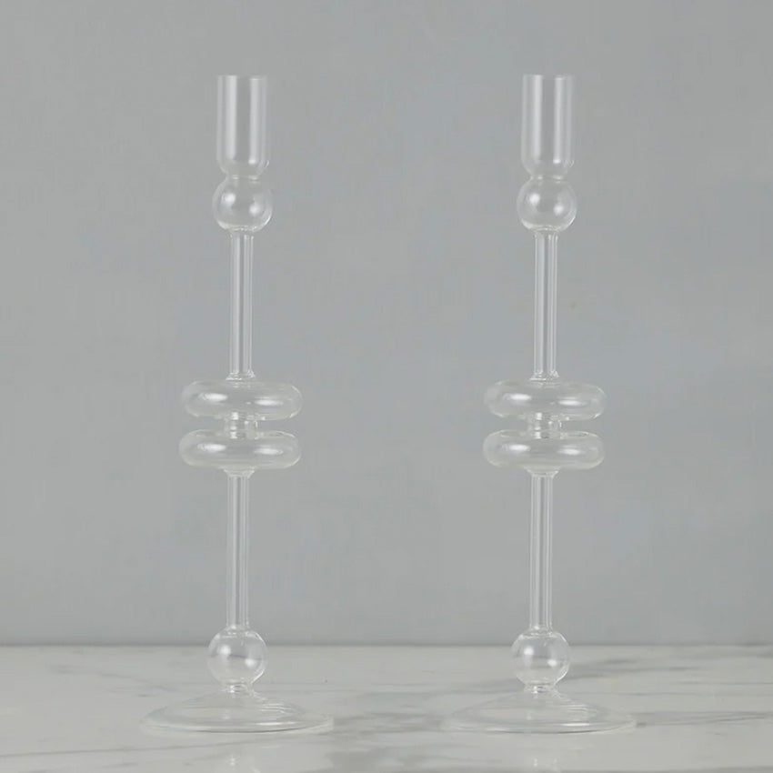 etúHOME | Glass Candlestick Pair