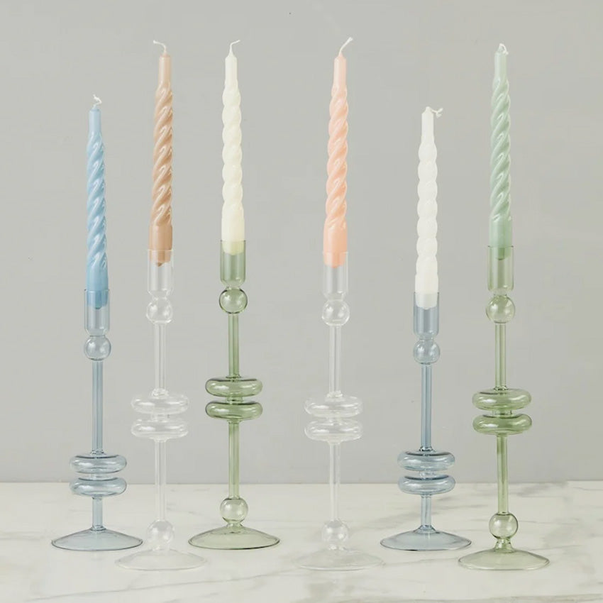 etúHOME | Glass Candlestick Pair