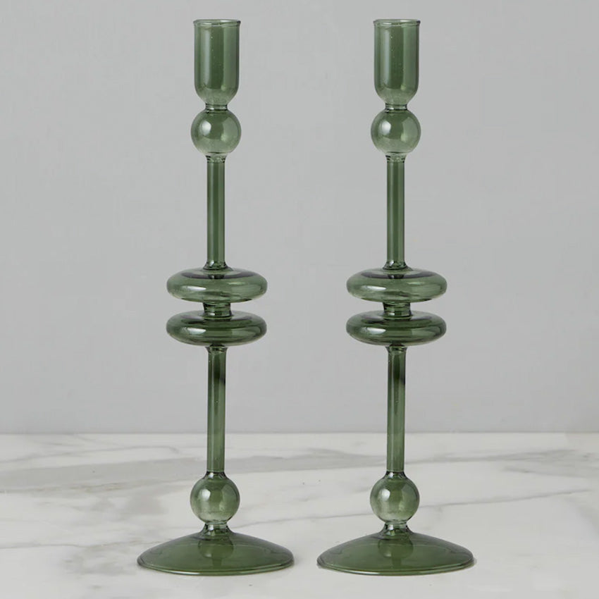 etúHOME | Glass Candlestick Pair
