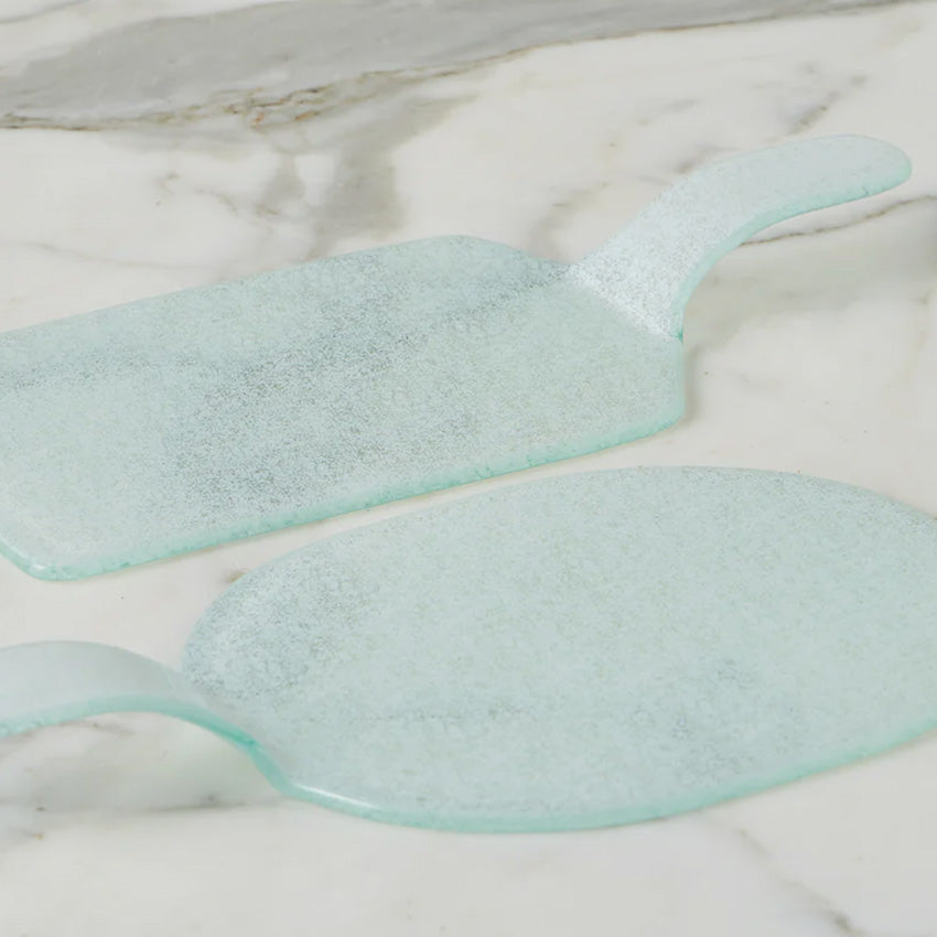 etúHOME | Mini Glass Cheese Tray - White