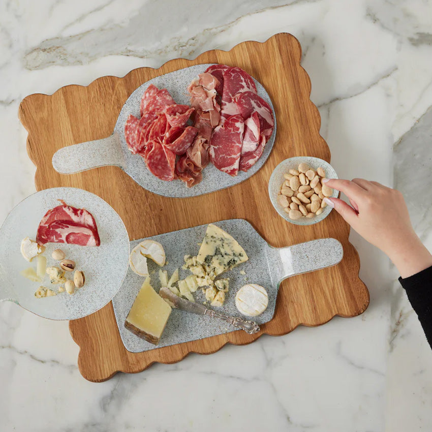 etúHOME | Mini Glass Cheese Tray - White