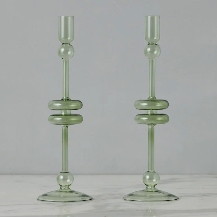 etúHOME | Glass Candlestick Pair