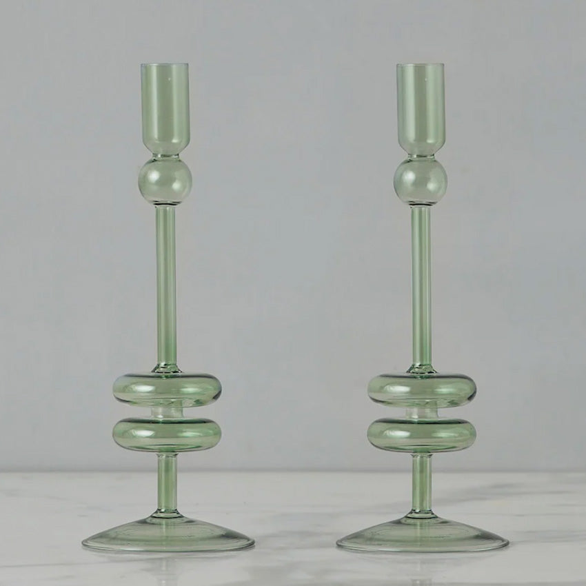 etúHOME | Glass Candlestick Pair