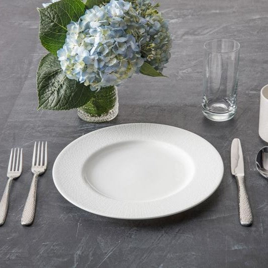 Fortessa | Amanda White Embossed Dinner Plate