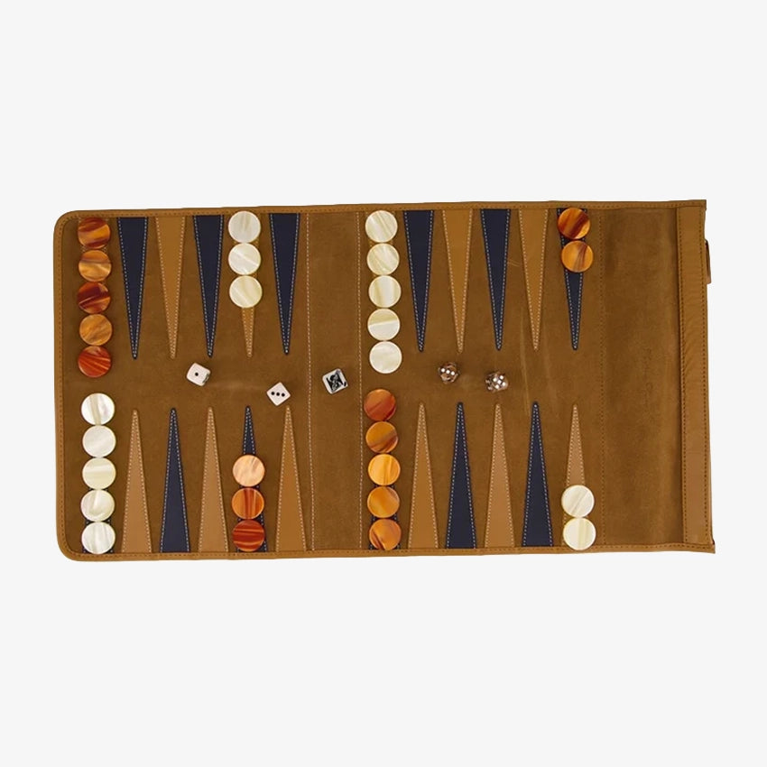 Hector Saxe - Victor Backgammon Travel Fabric - Denim