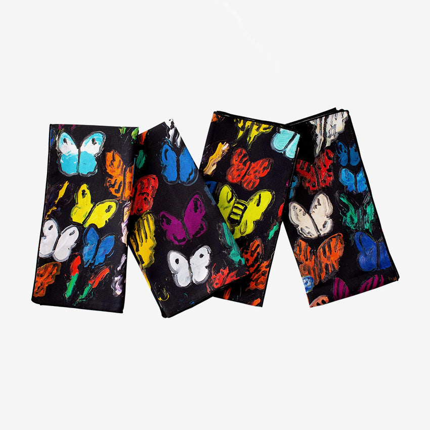 Hunt Slonem | Butterflies in Flight Cotton Dinner Napkin