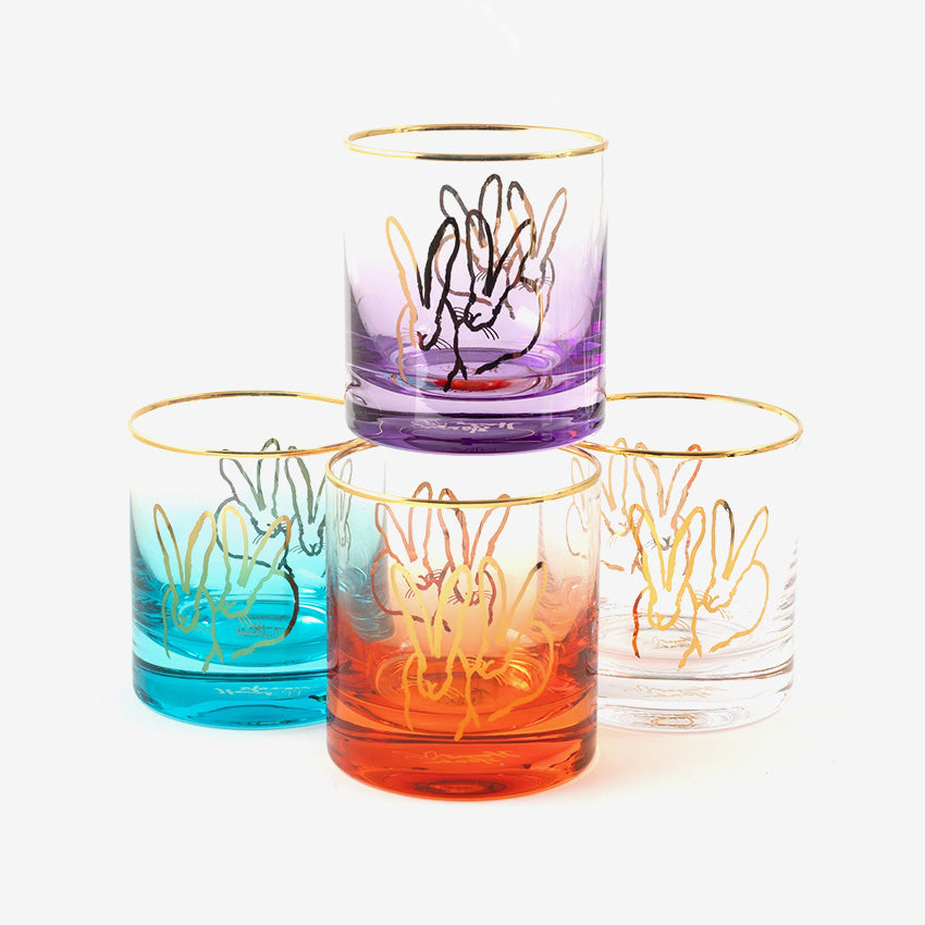 Hunt Slonem | Verres double old fashioned - Ensemble de 4