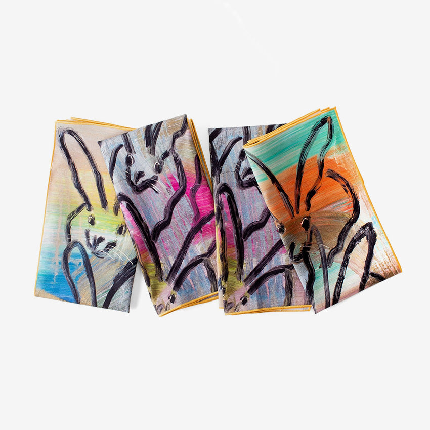 Hunt Slonem | Serviette de table en coton Lucky Bunny