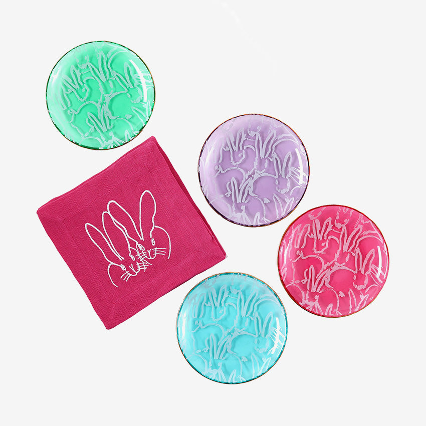 Hunt Slonem | Lucky Charm Glass Plates - Set of 4