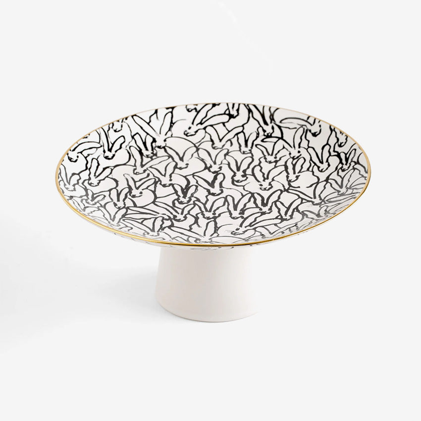Hunt Slonem | Rabbit Run Footed Dessert Stand