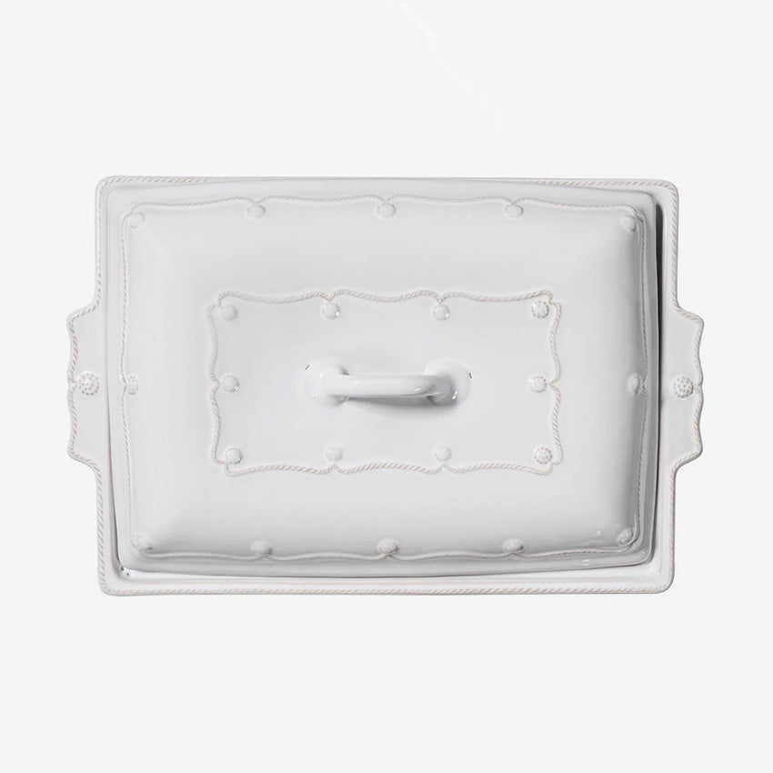 Juliska | Berry & Thread Rectangular Baker With Lid - Whitewash