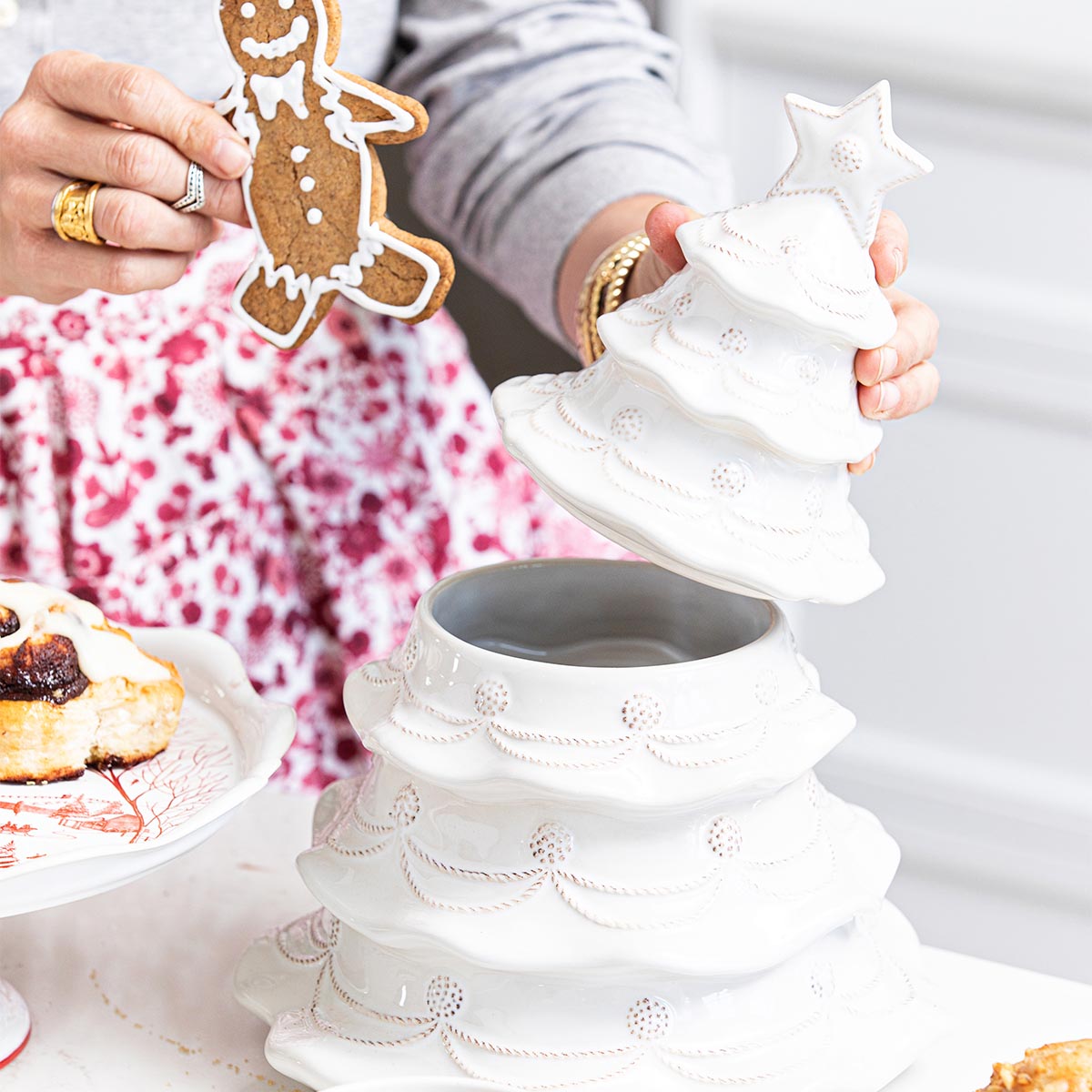 Juliska | Berry & Thread Christmas Tree Cookie Jar with Lid