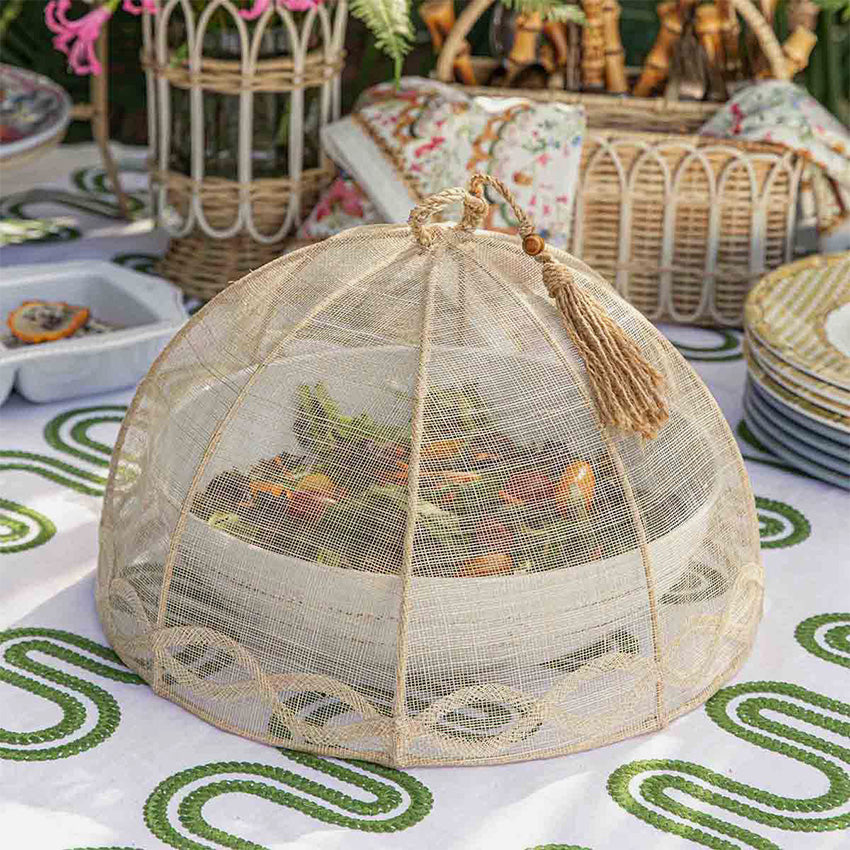 OOS - Juliska | Tuileries Garden Mesh Round Food Cover Set of 2 - Natural