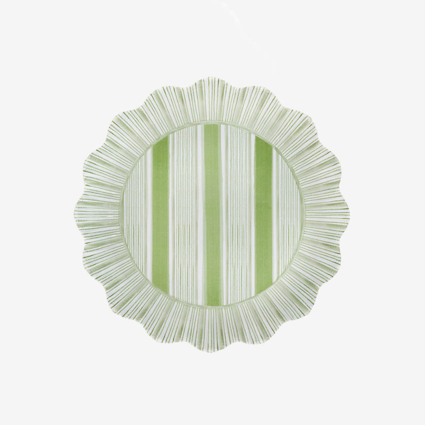 Juliska | Assiette en mélamine Cabana Stripe - Ensemble de 4
