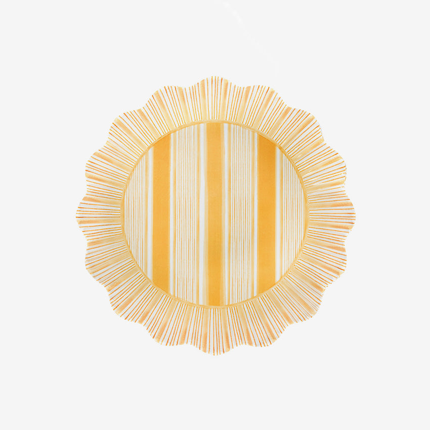 Juliska | Assiette en mélamine Cabana Stripe - Ensemble de 4