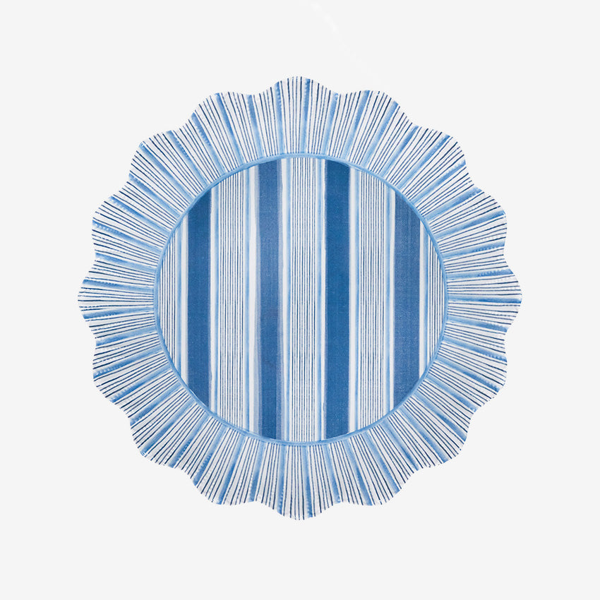 Juliska | Assiette en mélamine Cabana Stripe - Ensemble de 4