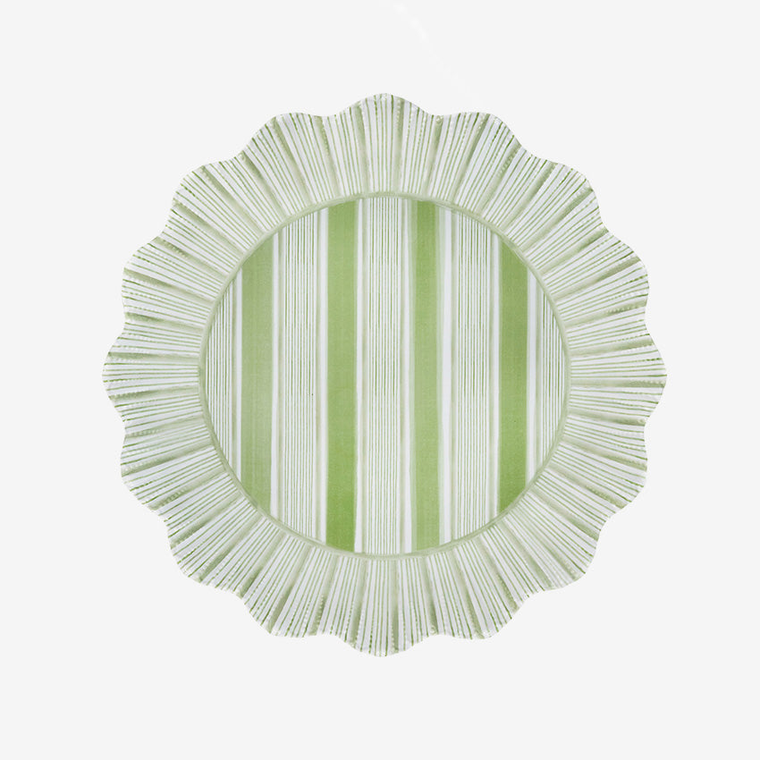 Juliska | Assiette en mélamine Cabana Stripe - Ensemble de 4