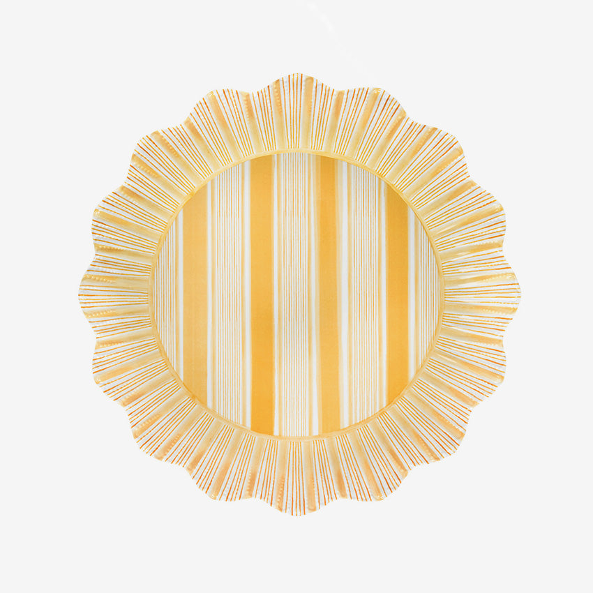 Juliska | Assiette en mélamine Cabana Stripe - Ensemble de 4