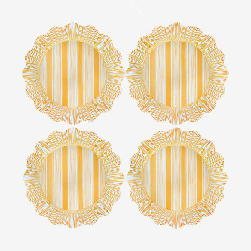 Juliska | Assiette en mélamine Cabana Stripe - Ensemble de 4