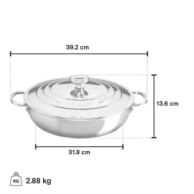 Le Creuset | Braisière en acier inoxydable avec couvercle