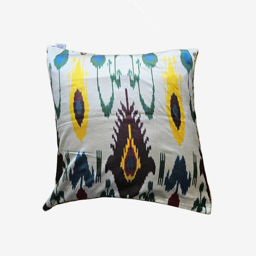 Les Ottomans | Coussin en velours de soie – Jaune et brun