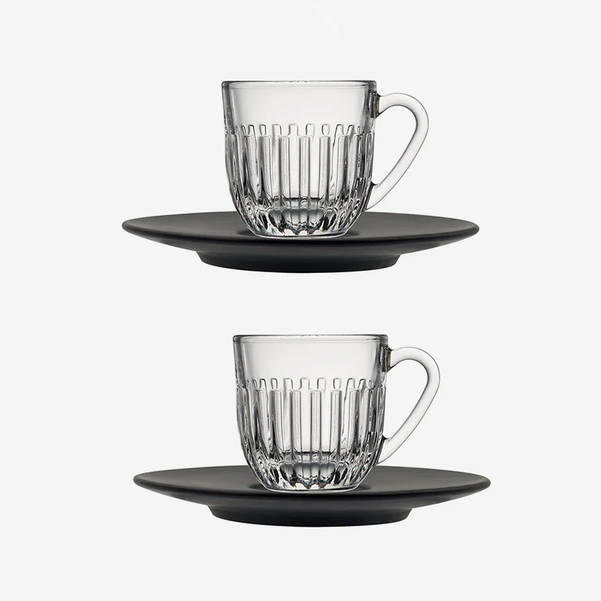 La Rochère | Tasses à Espresso et Sous-Tasses Ouessant - Ensemble de 2