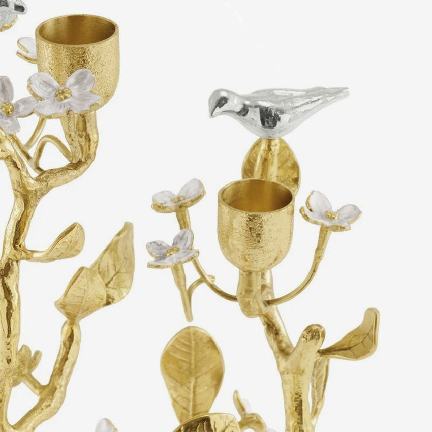 Michael Aram | Candélabre Lovebirds Argent et Or