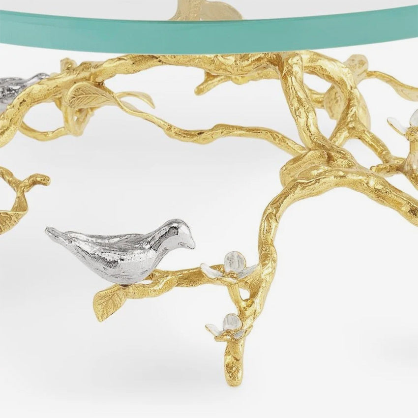 Michael Aram | Lovebirds Silver & Gold Glass Cakestand