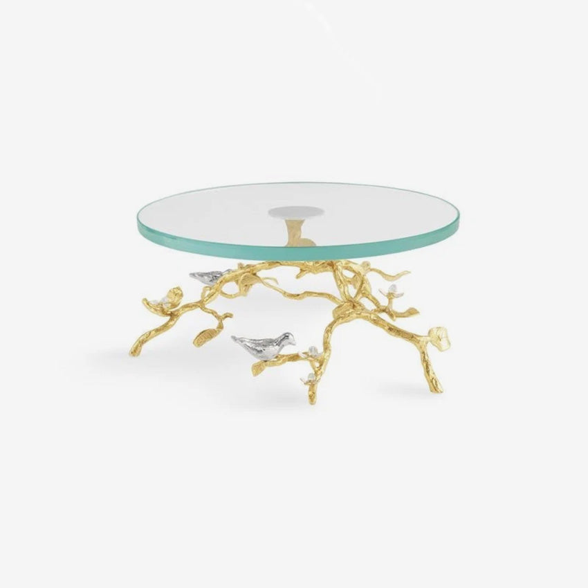 Michael Aram | Lovebirds Silver & Gold Glass Cakestand