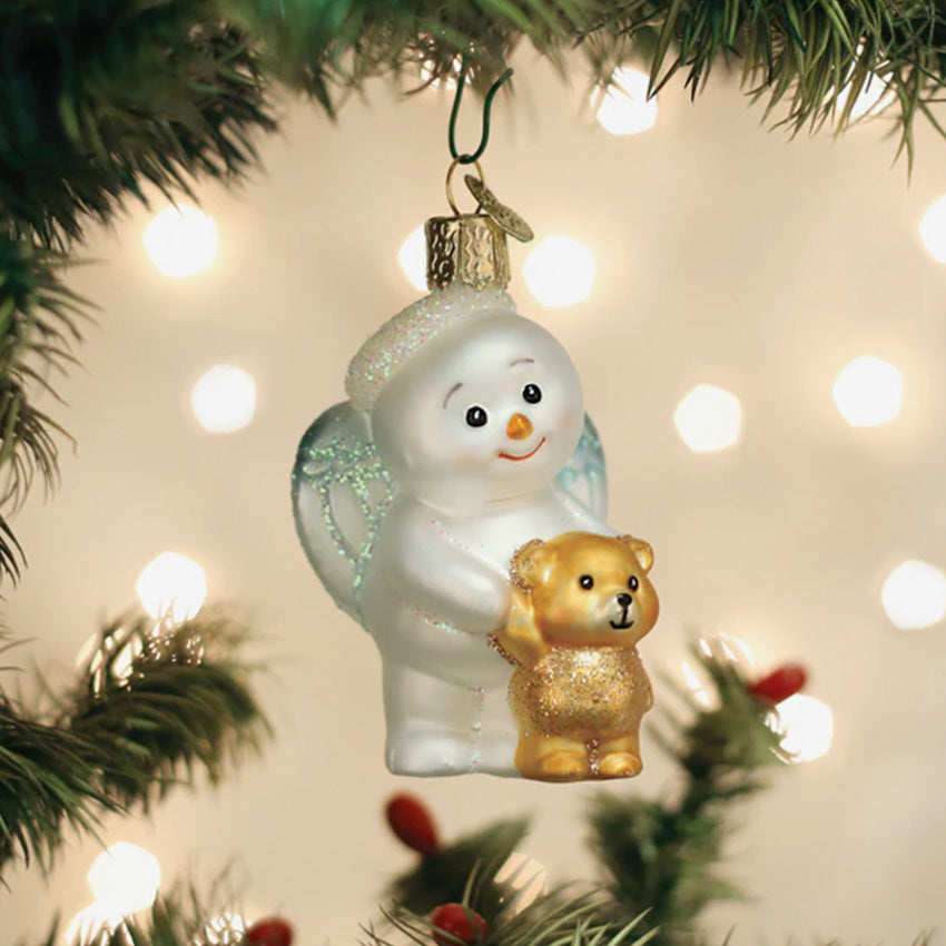 Old World Christmas | Ornement en verre soufflé - Bébé ange des neiges