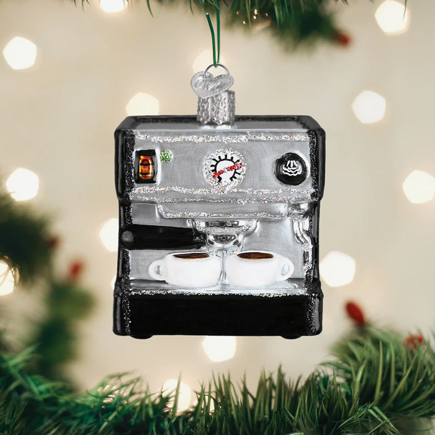 Old World Christmas | Blown Glass Ornament - Espresso Machine