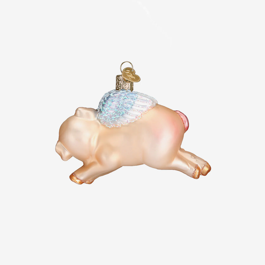 Old World Christmas | Ornement en verre soufflé - Cochon volant