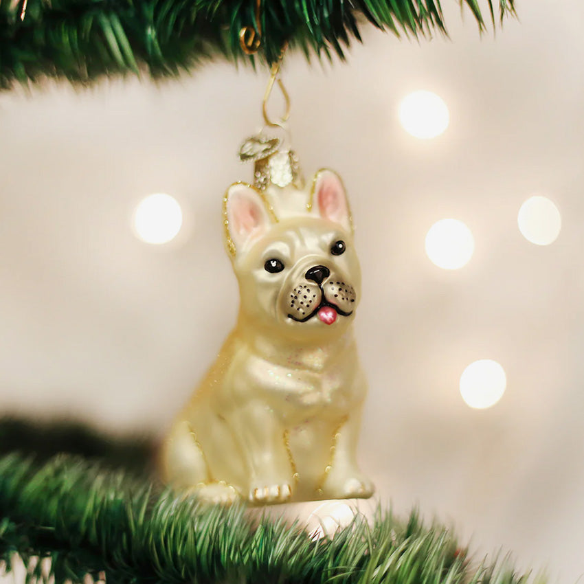 Old World Christmas | Blown Glass Ornament - French Bulldog