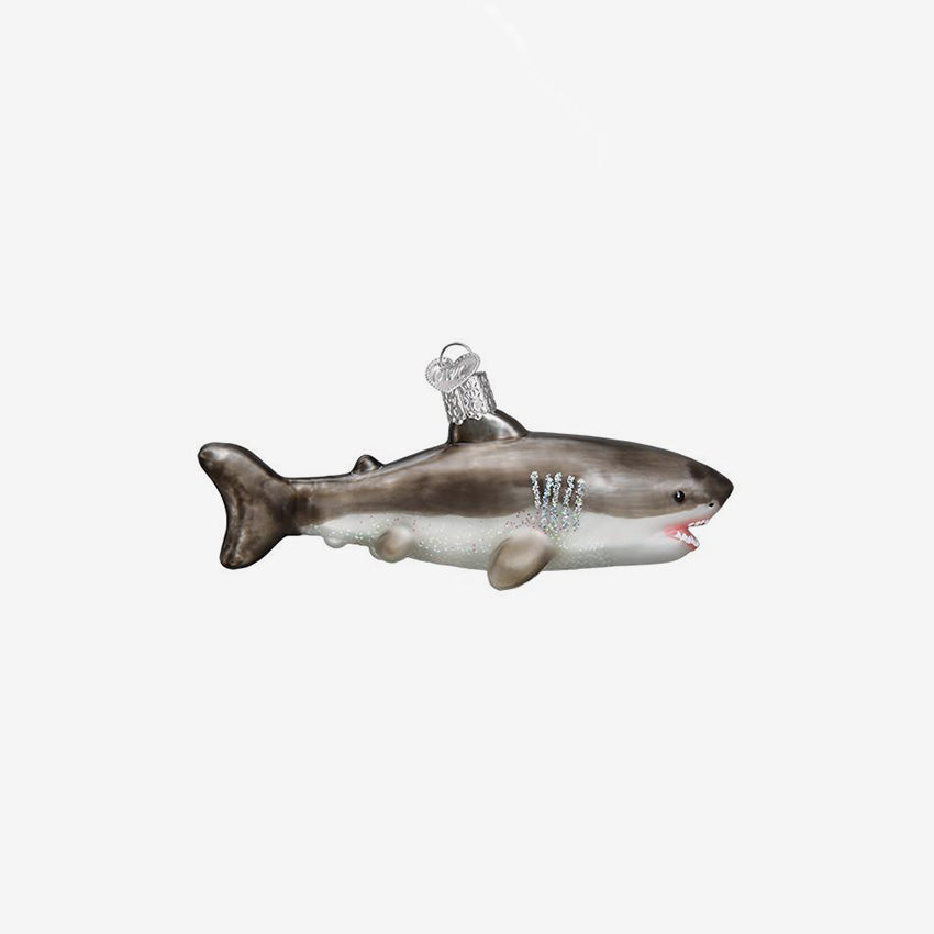 Old World Christmas | Blown Glass Ornament - Great White Shark